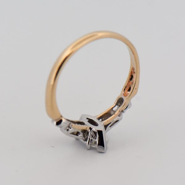 mid century marquise diamond two tone gold engagement ring 2