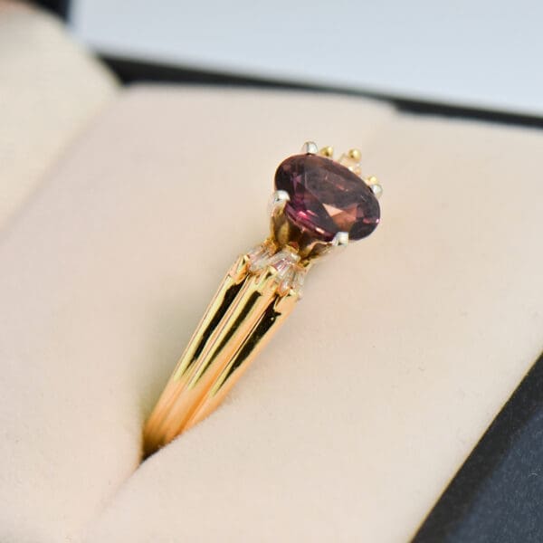 songea maroon sapphire and baguette diamond ring 2