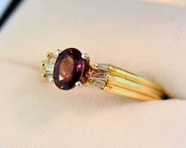 songea maroon sapphire and baguette diamond ring 4