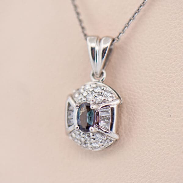 brazilian alexandrite and diamond pendant platinum 4