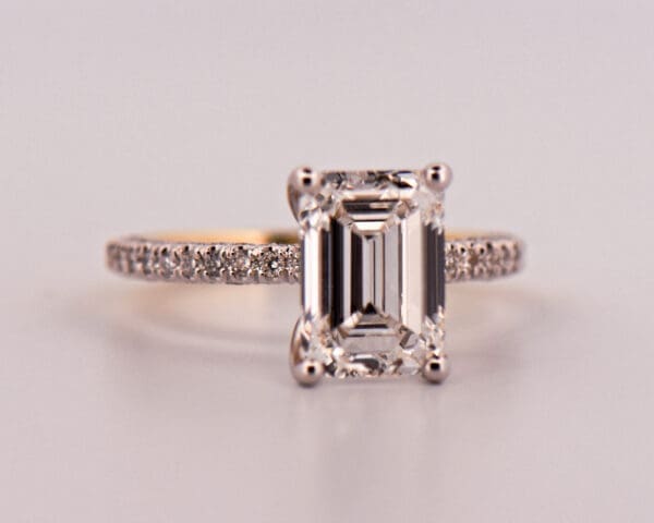 lab created 3ct emerald cut diamond accented solitaire engagement ring 3