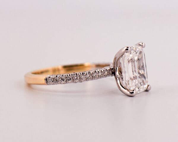 lab created 3ct emerald cut diamond accented solitaire engagement ring 4