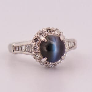 super rare platinum cats eye alexandrite and diamond ring