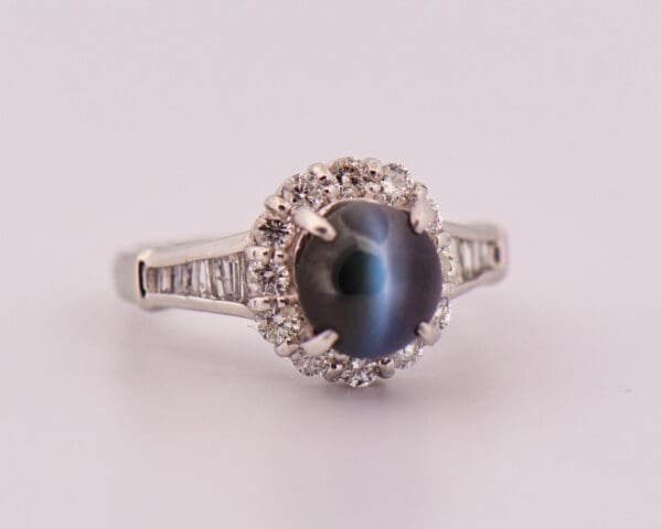 super rare platinum cats eye alexandrite and diamond ring