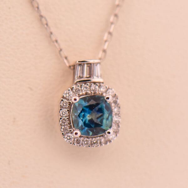 teal sapphire pendant and earring set montana sapphire jewelry 2