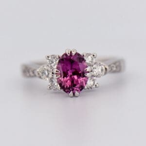 custom purple sapphire engagement ring white gold