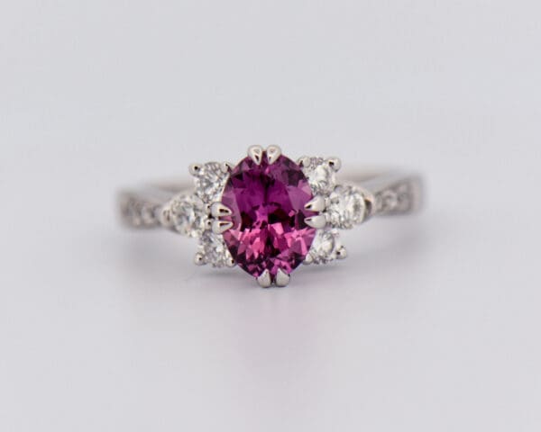 custom purple sapphire engagement ring white gold