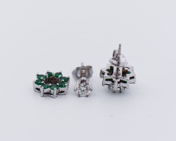 diamond stud earrings with emerald halo jackets 5