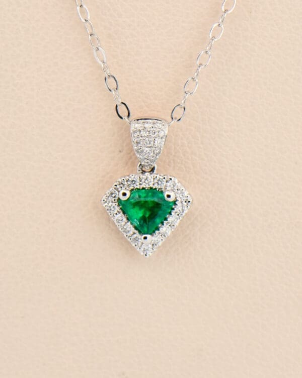 emerald and diamond shield superman pendant