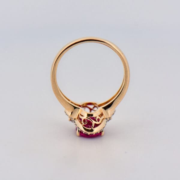 neon magenta rubellite tourmaline and diamond ring 3