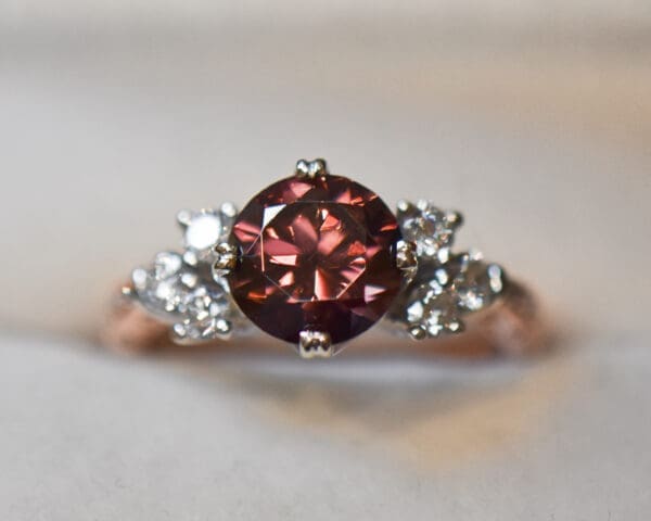 rare purple zircon ring set in rose gold mount 4