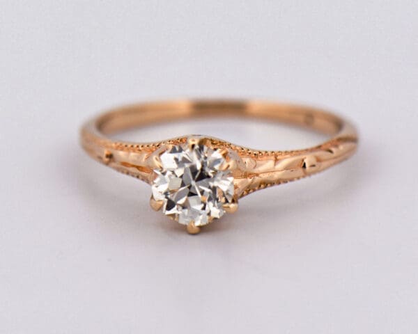 antique european cut diamond solitaire engagement ring 3