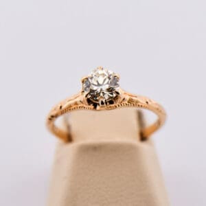 antique european cut diamond solitaire engagement ring