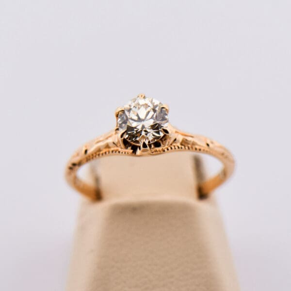 antique european cut diamond solitaire engagement ring