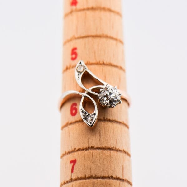 art nouveau rose gold and diamond freeform ring 6