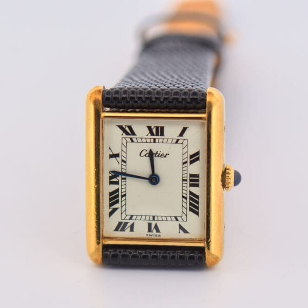 cartier tank gold plated mechanical wrist watch 1977 3