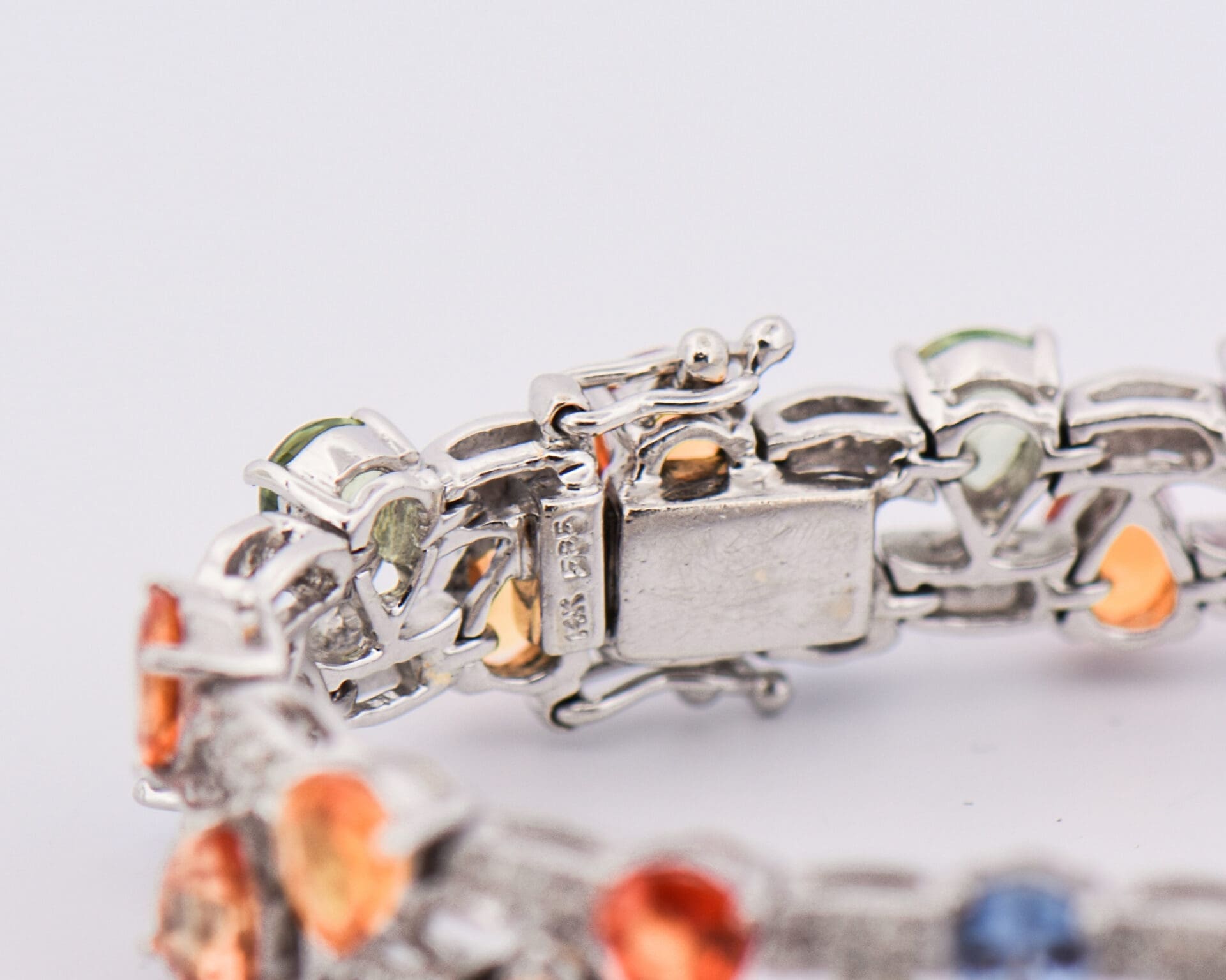 custom multicolor sapphire and diamond rainbow bracelet 5