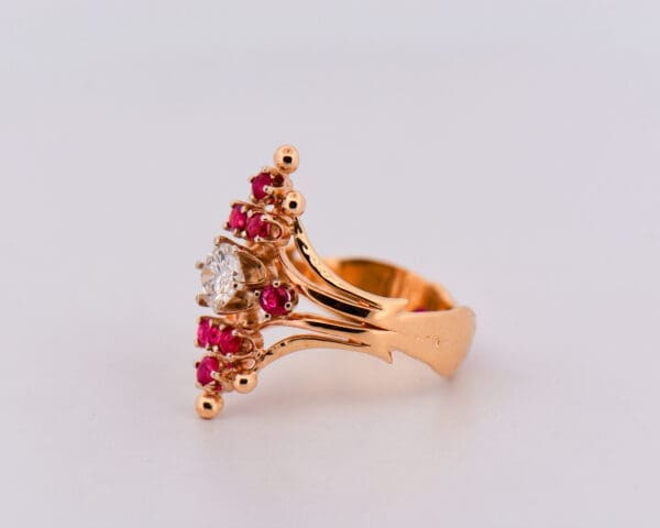 estate custom gold diamond and ruby 40th anniversary ring 3