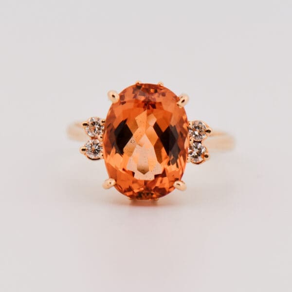 estate yellow gold and brazilian imperial topaz ring