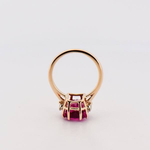 hot pink rubellite tourmaline and diamond ring 2