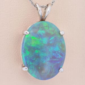 huge 16ct oval black opal solitaire pendant