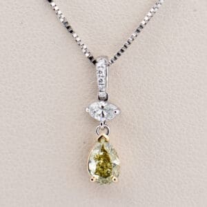 rare chameleon diamond color shifting pendant