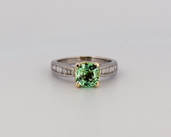 rare tanzanian mint kornerupine engagment ring 2