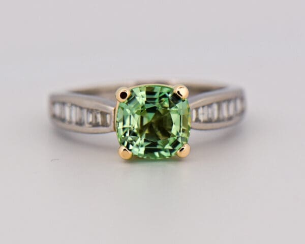 rare tanzanian mint kornerupine engagment ring