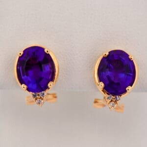 top gem dark purple amethyst earrings with omega backs