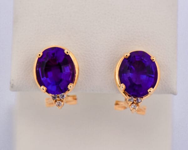 top gem dark purple amethyst earrings with omega backs