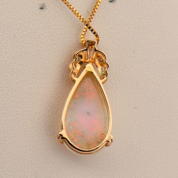 top gem pear shape australian opal and diamond pendant 3