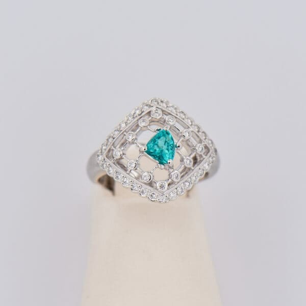 top gem teal brazilian paraiba tourmaline ring in platinum