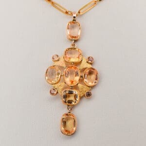 victorian antique imperial topaz necklace rare