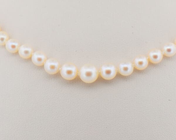 vintage graduated akoya pearl strand with cream hue 3