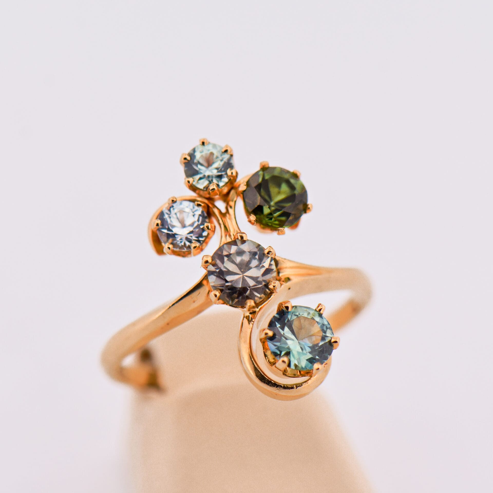 vintage multicolor montana sapphire freeform cluster ring 4