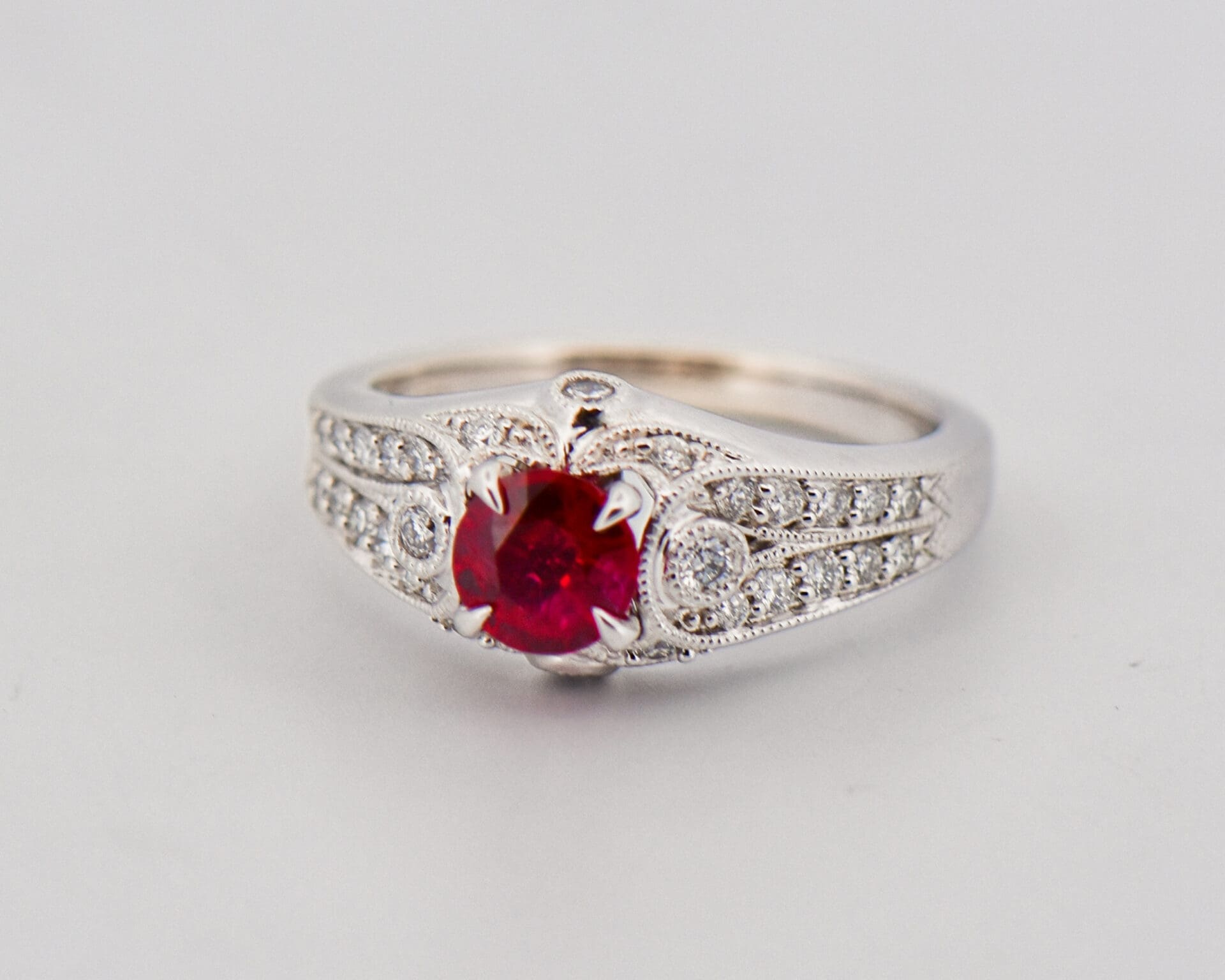 vintage style top quality burma ruby and diamond ring 2