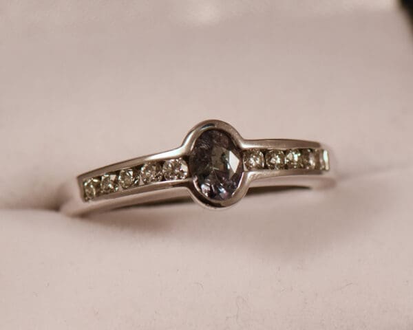 bezel set natural alexandrite and diamond ring 4