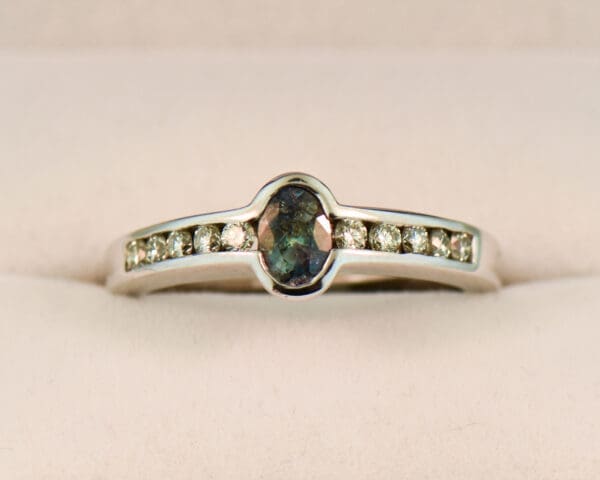 bezel set natural alexandrite and diamond ring 5