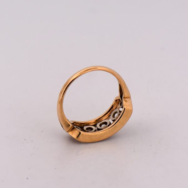 vintage gold and diamond 5 stone ring 2