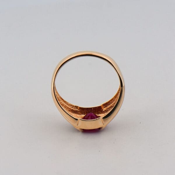 vintage mens ring with large natural ruby and diamonds 2